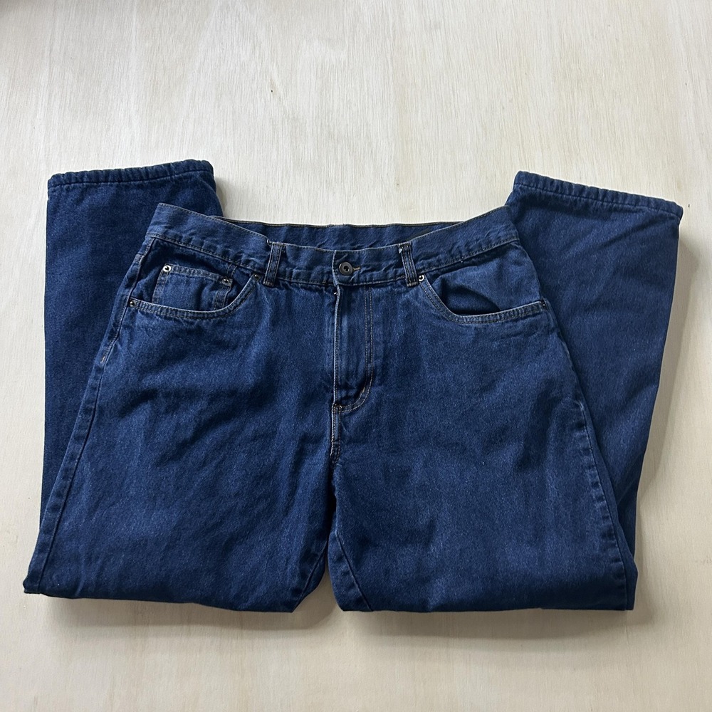 Adventuridge Jeans Mens‎ 36x34 Blue Flannel Lined Straight Leg Denim Winter